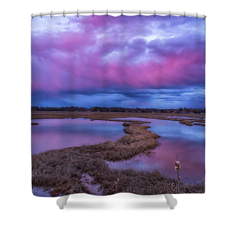 Landscape Shower Curtain featuring the photograph Winnocks Neck by Bob Doucette