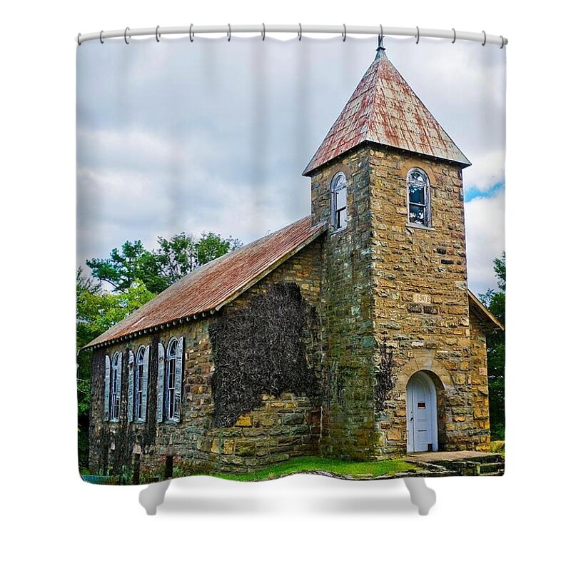  Shower Curtain featuring the photograph Winston Chapel by Stephen Dorton