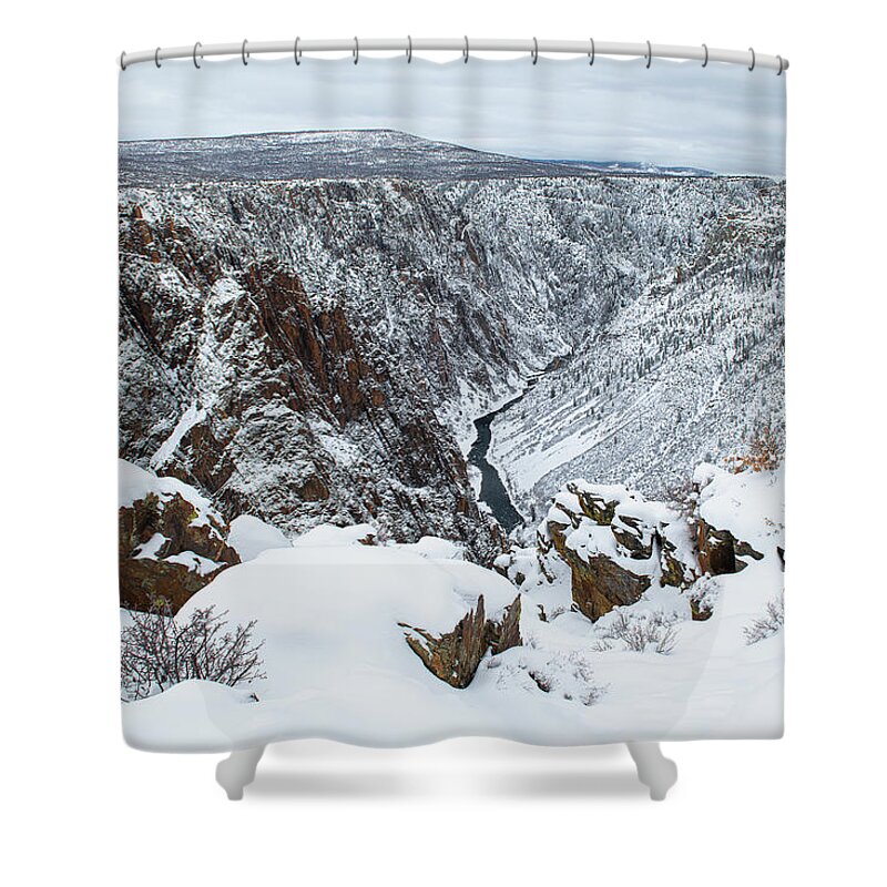 Black Canyon Of The Gunnison Shower Curtain featuring the photograph Winter at the Black Canyon by Angela Moyer