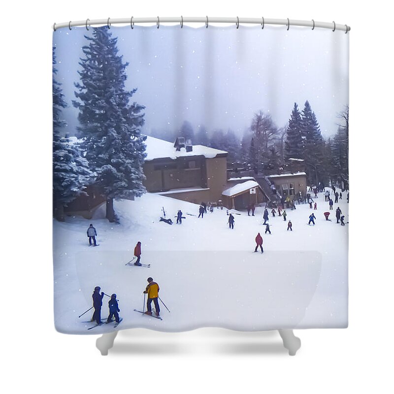 Winter Shower Curtain featuring the photograph Winter Fun in Flagstaff by Bonny Puckett