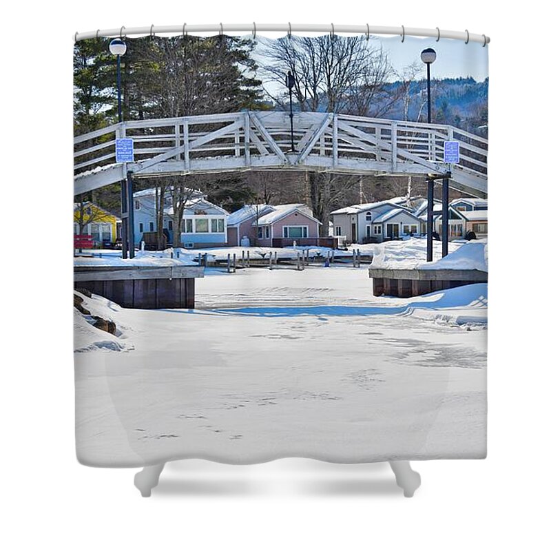 Lake Winnipesaukee Shower Curtain featuring the photograph Winter on the Lake by Steve Brown