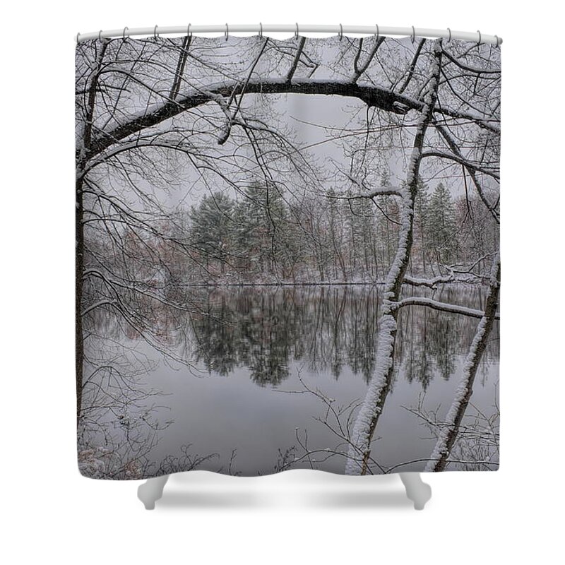 Wausau Shower Curtain featuring the photograph Winter Reflection Across The Wisconsin River by Dale Kauzlaric