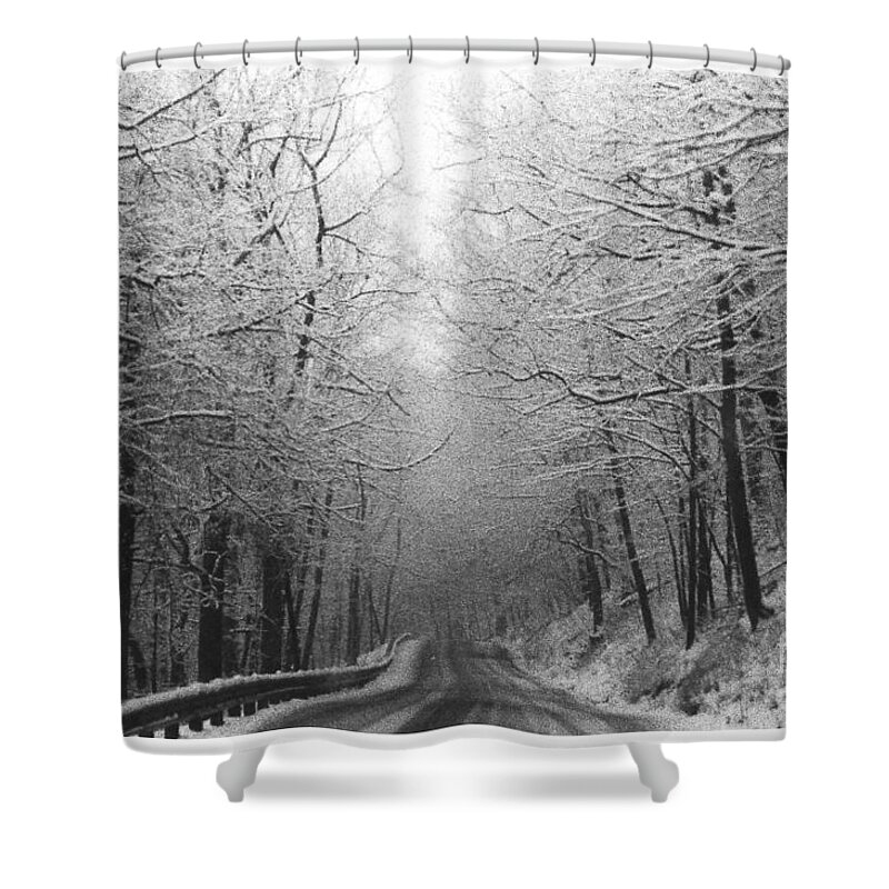 Winter Shower Curtain featuring the photograph Winter Rt 528 by Mary Kobet