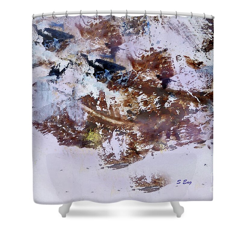 Mountains Shower Curtain featuring the painting Winter Snow by Sharon Williams Eng