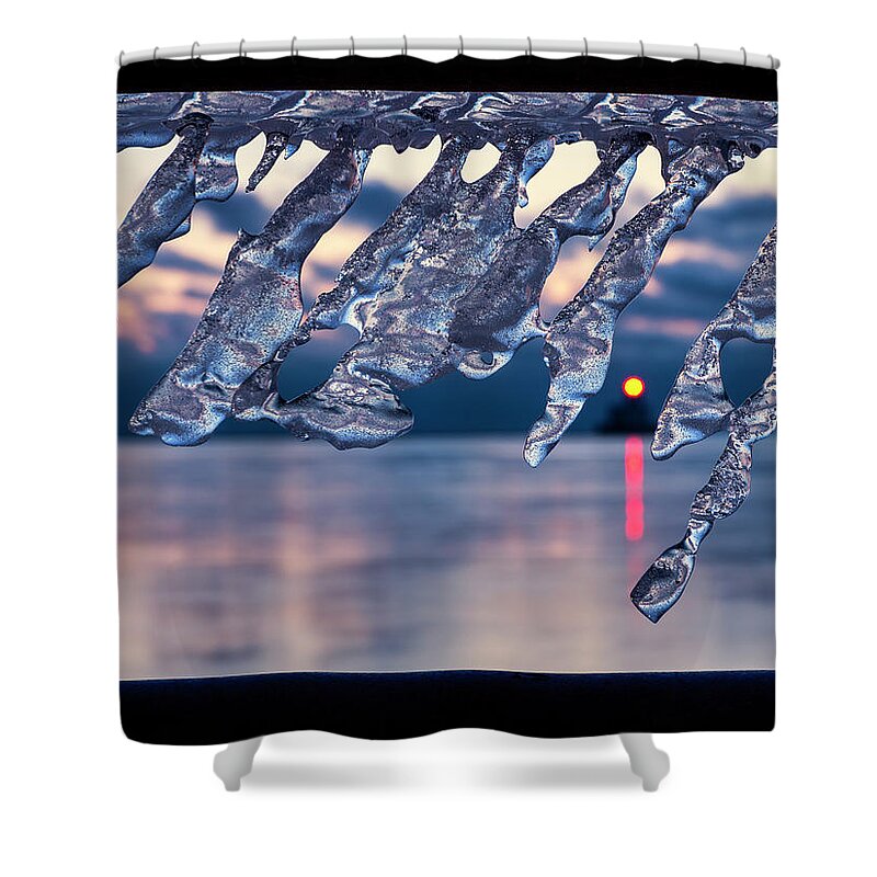 Ice Shower Curtain featuring the photograph Winters Icy Grin by Kristine Hinrichs