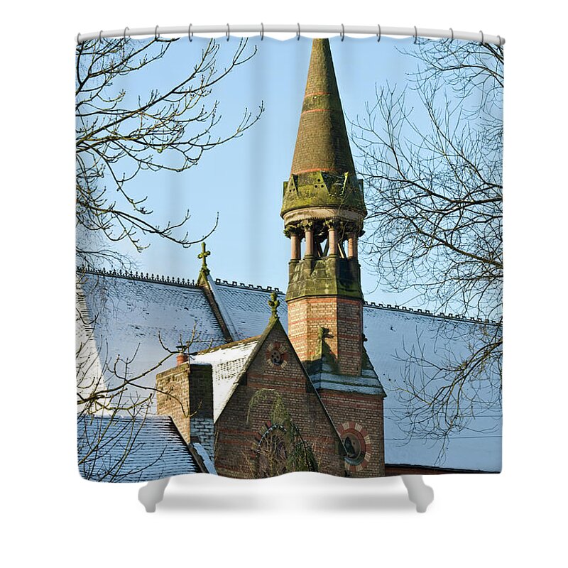 Spire Shower Curtain featuring the photograph Winters spire by Average Images