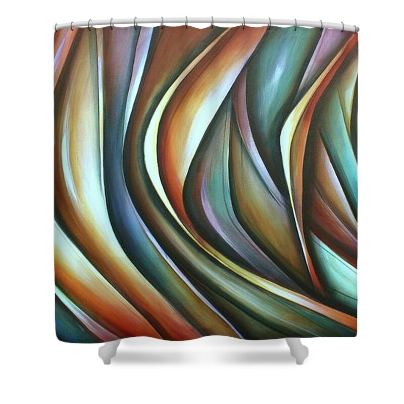Multicolor Shower Curtain featuring the painting Wisp by Michael Lang