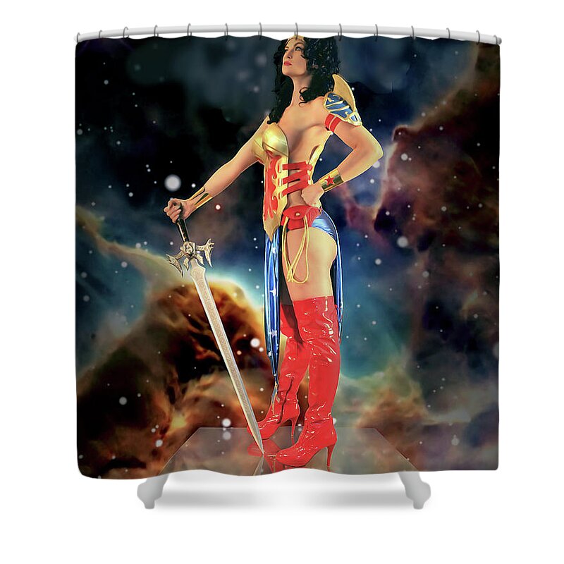 Wonder Shower Curtain featuring the photograph Wonder Woman Cosmos by Jon Volden