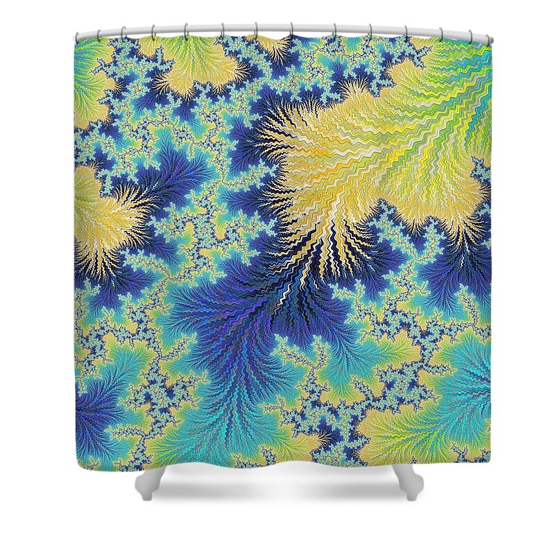 Fractal Shower Curtain featuring the digital art Wood Element #4 by Mary Ann Benoit