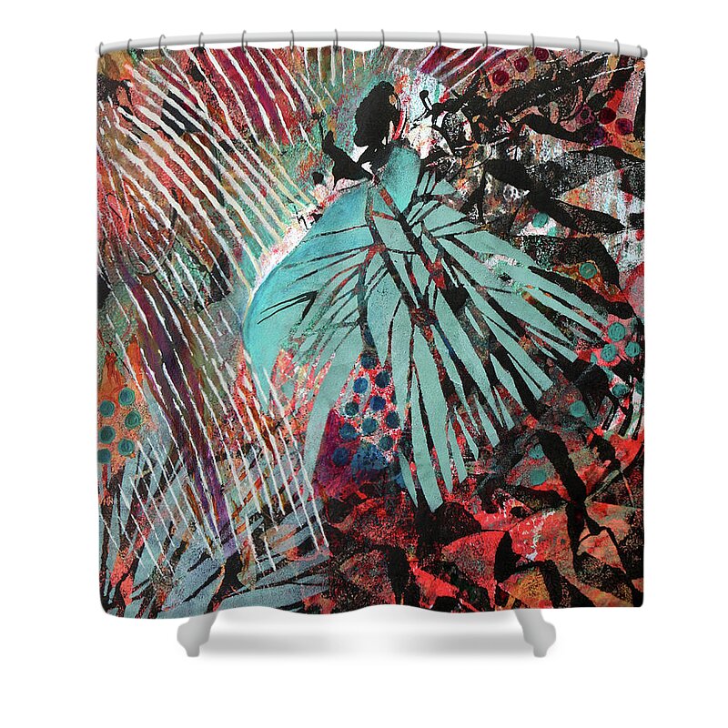  Shower Curtain featuring the painting Wood Nymph by Polly Castor