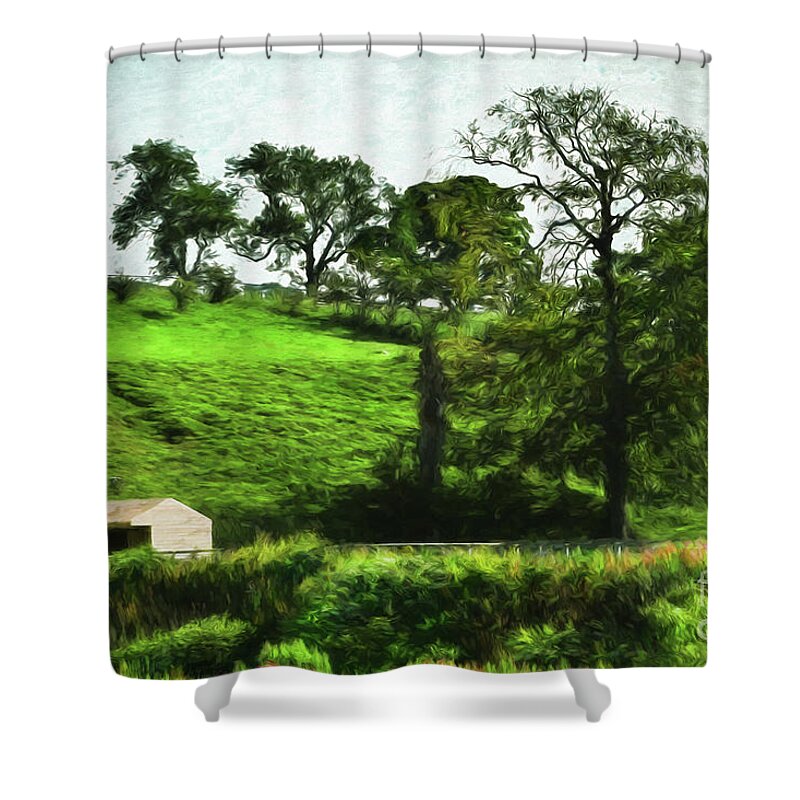 Woodhall Shower Curtain featuring the photograph Woodhall Landscape by Yvonne Johnstone