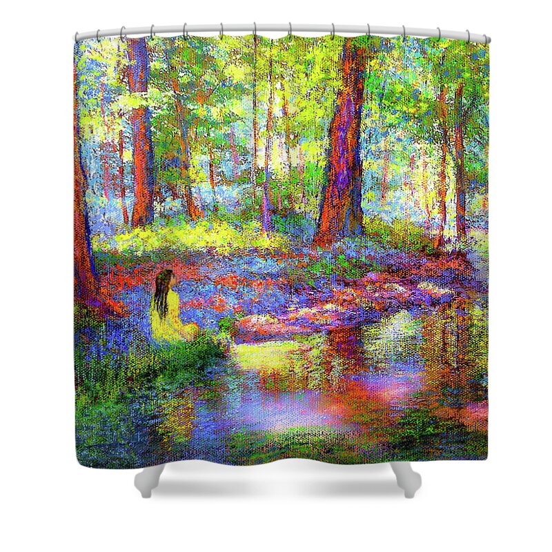 Floral Shower Curtain featuring the painting Woodland Rapture by Jane Small