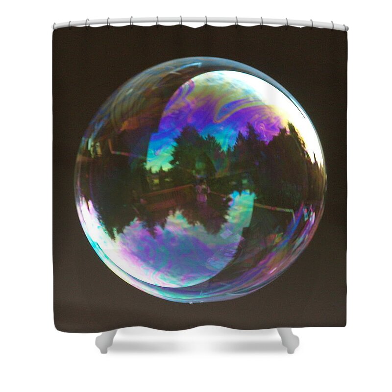 Bubble Shower Curtain featuring the photograph World in a Bubble by Tara Krauss