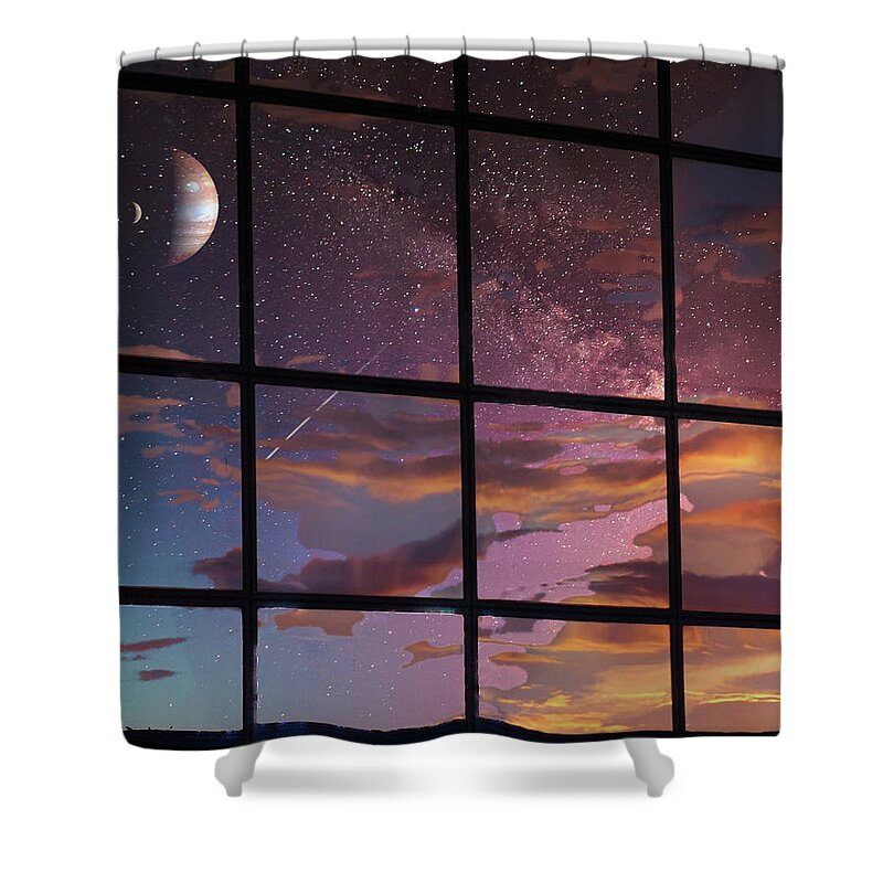 Planets Shower Curtain featuring the photograph World Reflections by Scott Olsen