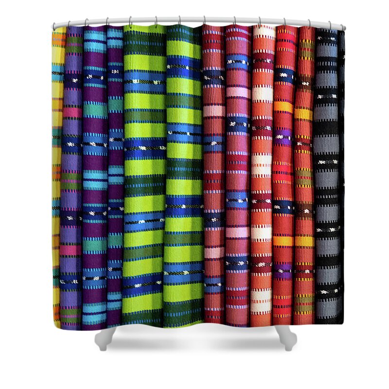 Vibrant Shower Curtain featuring the photograph Woven Vibrance by Leslie Struxness