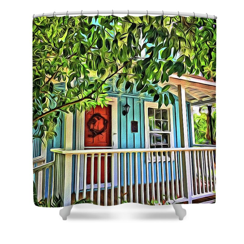 Alicegipsonphotographs Shower Curtain featuring the photograph Wreath On The Door by Alice Gipson