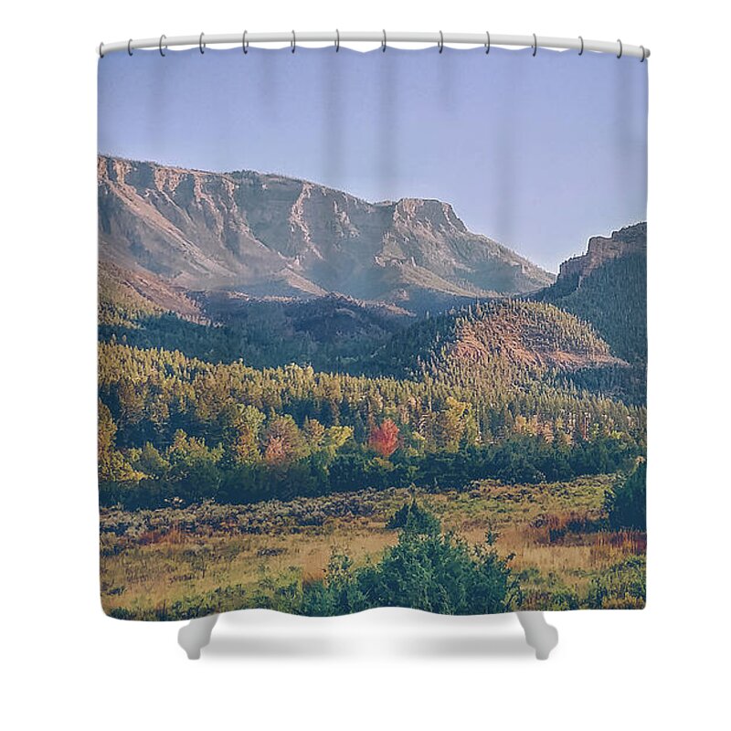 Wyoming Shower Curtain featuring the photograph Wyoming Mountains by Katie Dobies