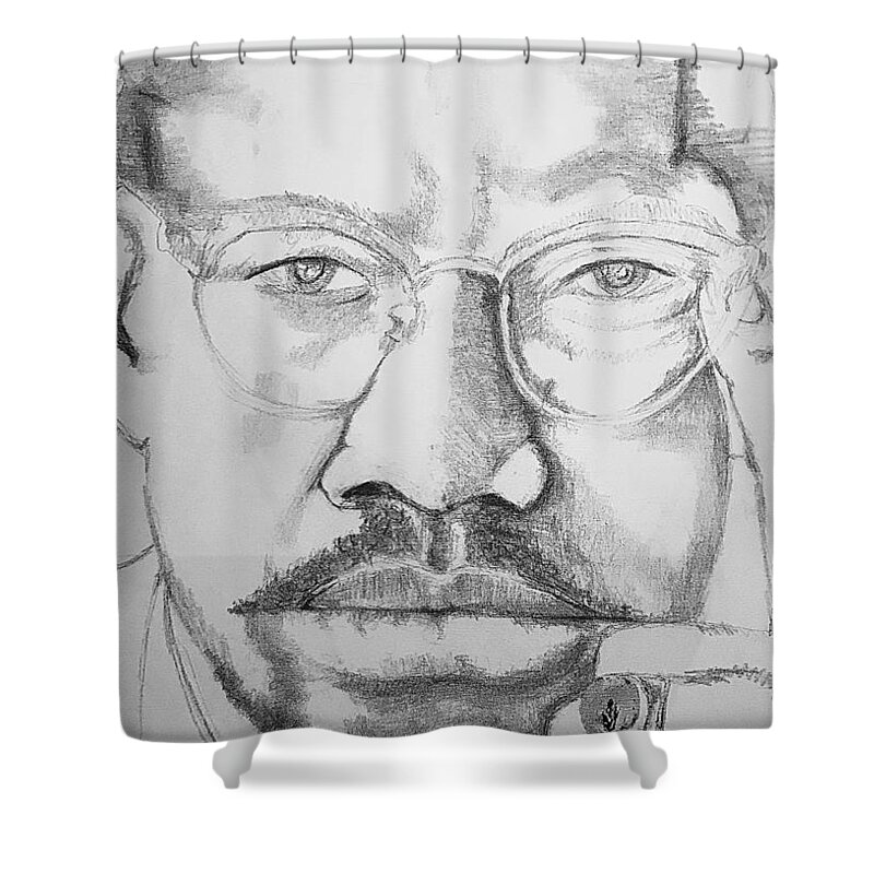  Shower Curtain featuring the drawing X by Angie ONeal