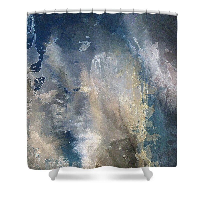 Emmett Shower Curtain featuring the painting XV - Lost Island by John Emmett