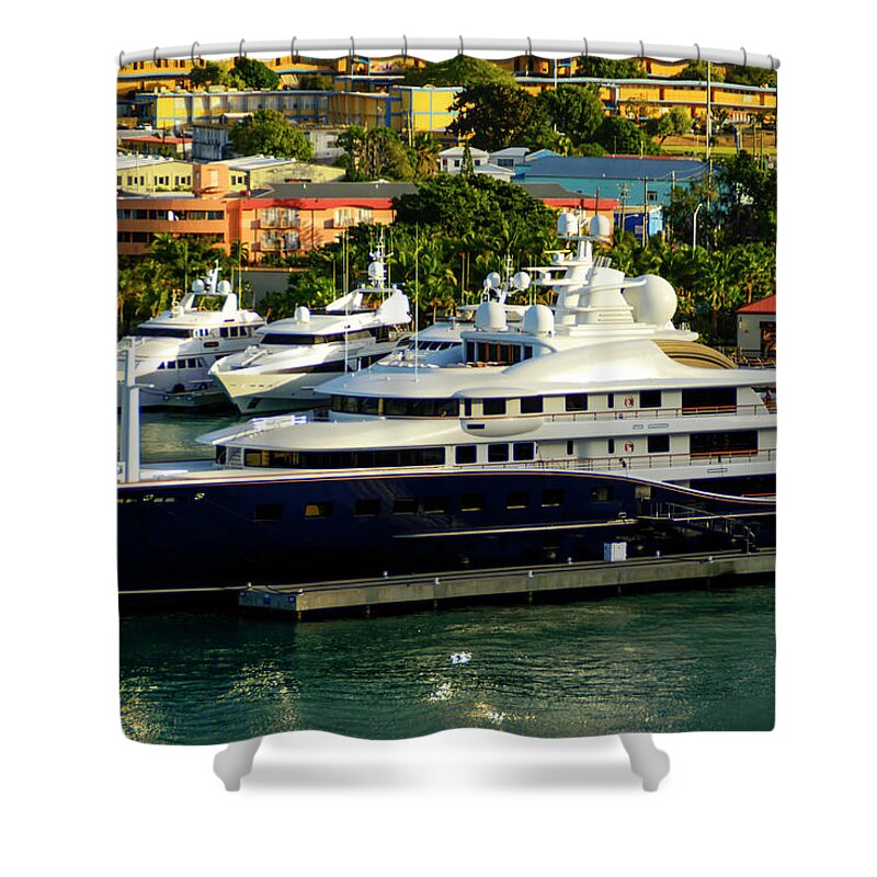 Yachts Shower Curtain featuring the photograph Yachts by AE Jones
