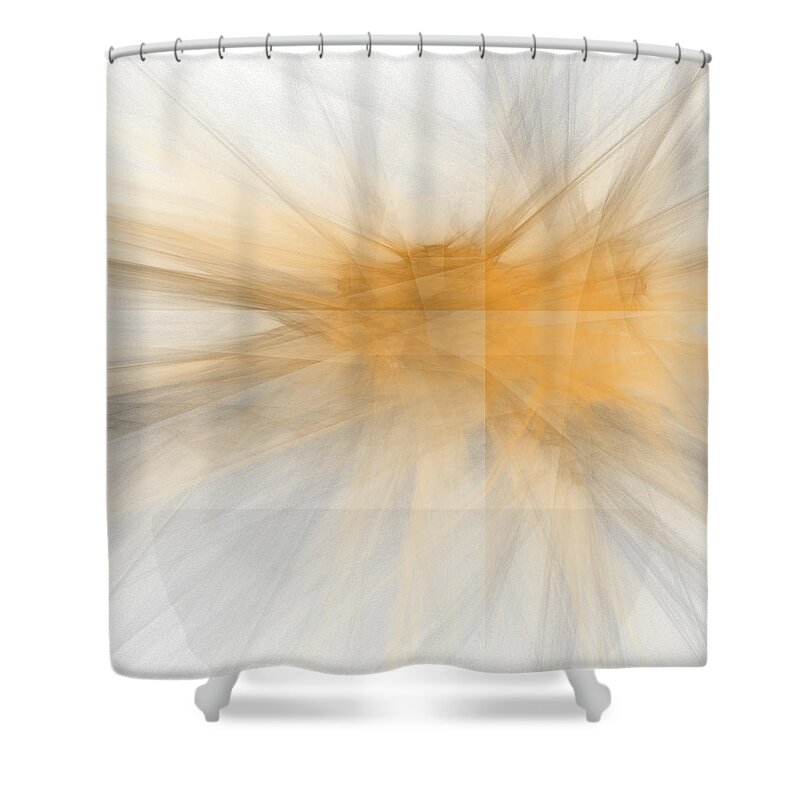 Rick Drent Shower Curtain featuring the digital art Yellow Chrystalene by Rick Drent