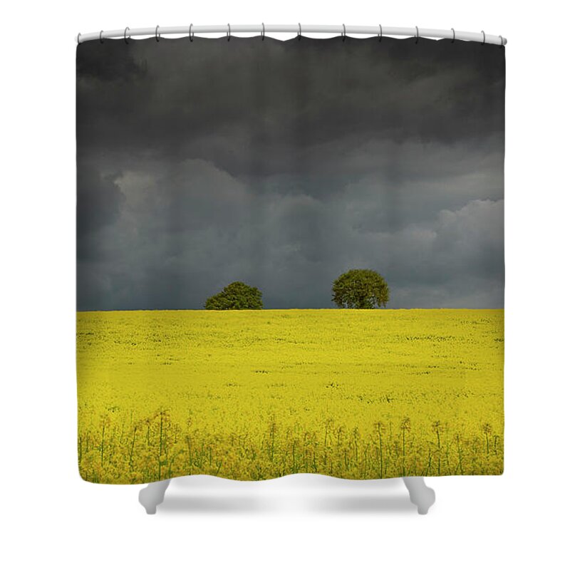 Landscape Shower Curtain featuring the photograph Yellow ocean 2 by Remigiusz MARCZAK
