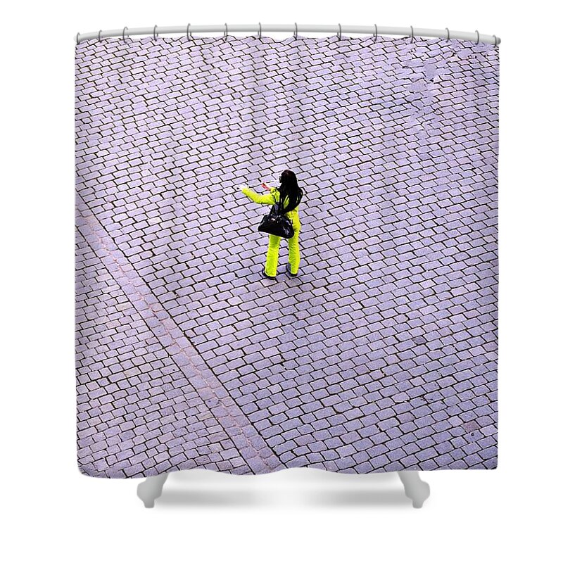 Street Shower Curtain featuring the photograph Yellow Spot by Thomas Schroeder