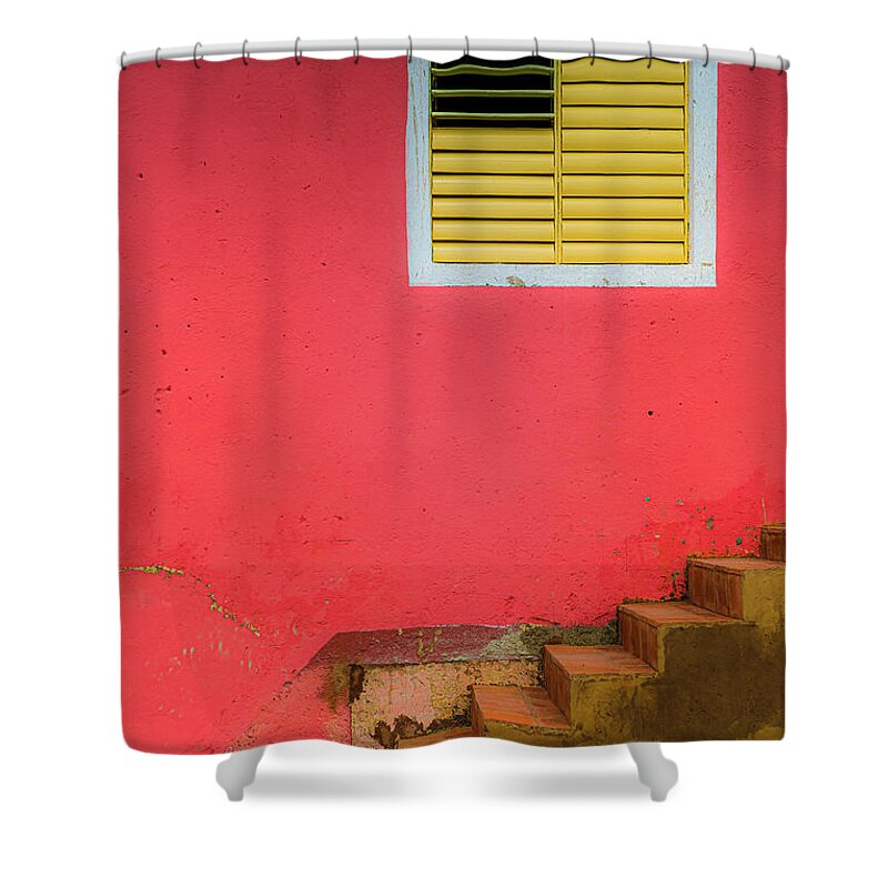 © 2015 Lou Novick All Rights Revered Shower Curtain featuring the photograph Yellow Vent by Lou Novick