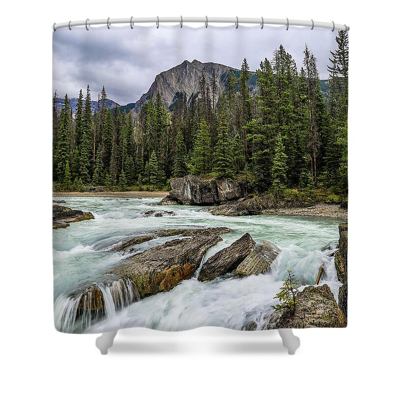 Kicking Horse River Shower Curtain featuring the photograph Yoho National Park Natural Bridge by Dan Sproul