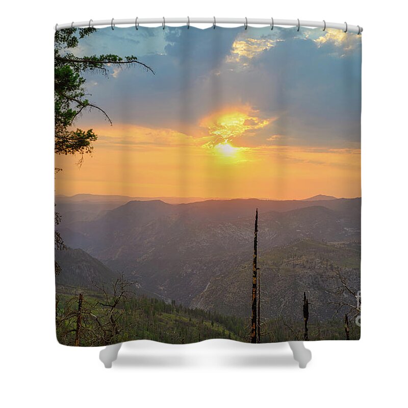 Sunset Shower Curtain featuring the photograph Yosemite Golden Sunset by Abigail Diane Photography