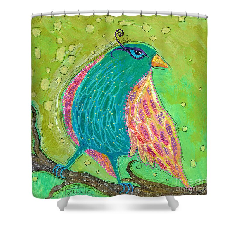 Bird Painting Shower Curtain featuring the painting You Are My Wings by Tanielle Childers