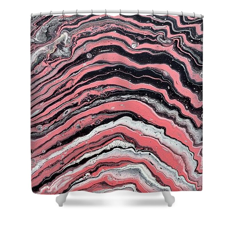 Abstract Shower Curtain featuring the painting Zebra by Nicole DiCicco