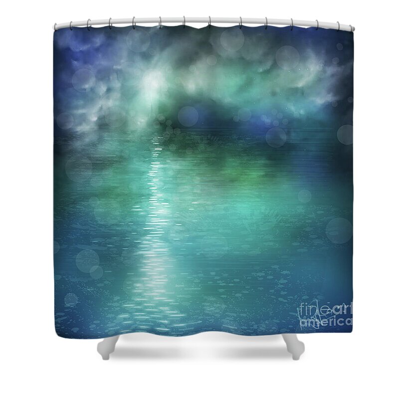 Sea Of Serenity Shower Curtain featuring the painting Zen Sea by Remy Francis