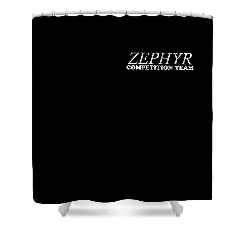 Funny Shower Curtain featuring the digital art Zephyr Competition Team by Flippin Sweet Gear