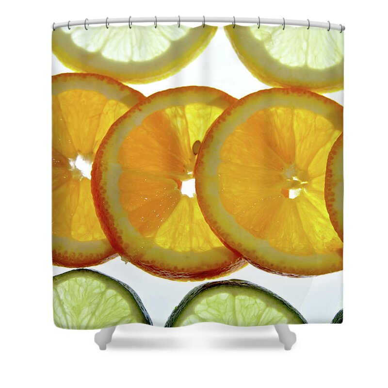 Fruits Shower Curtain featuring the photograph Zest of life by Baggieoldboy