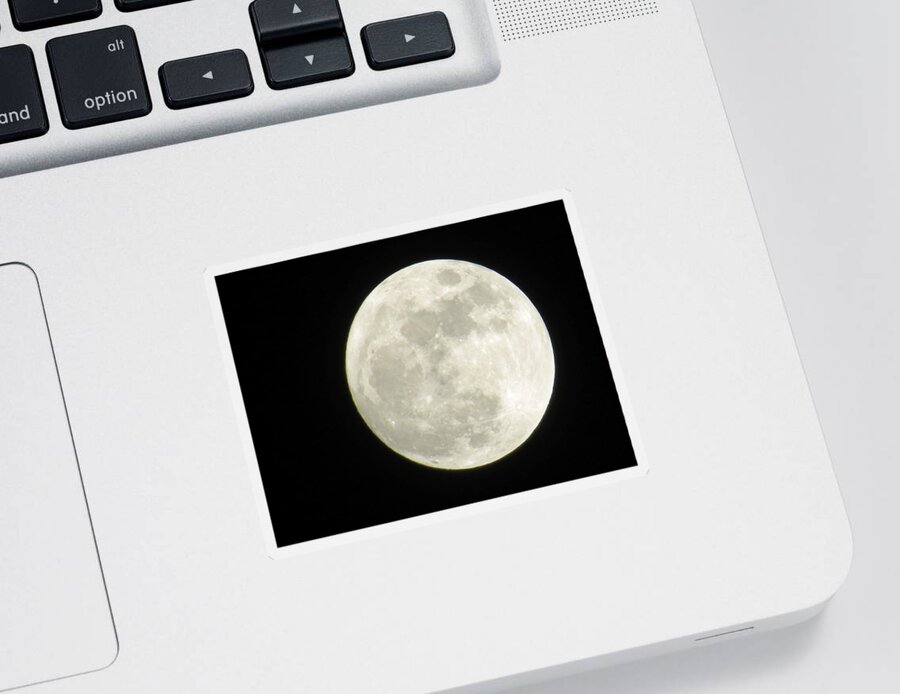Space Sticker featuring the photograph A Winter'sFullmoon over GA by Aaron Martens
