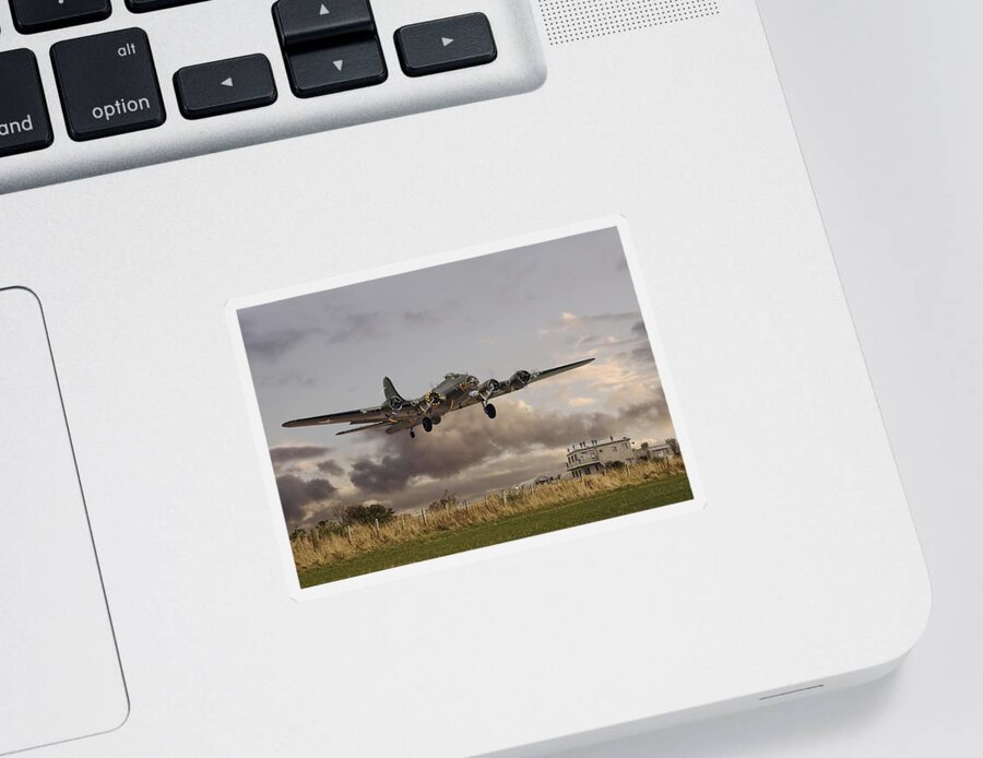 Aircraft Sticker featuring the photograph B17- 'Airborne' by Pat Speirs