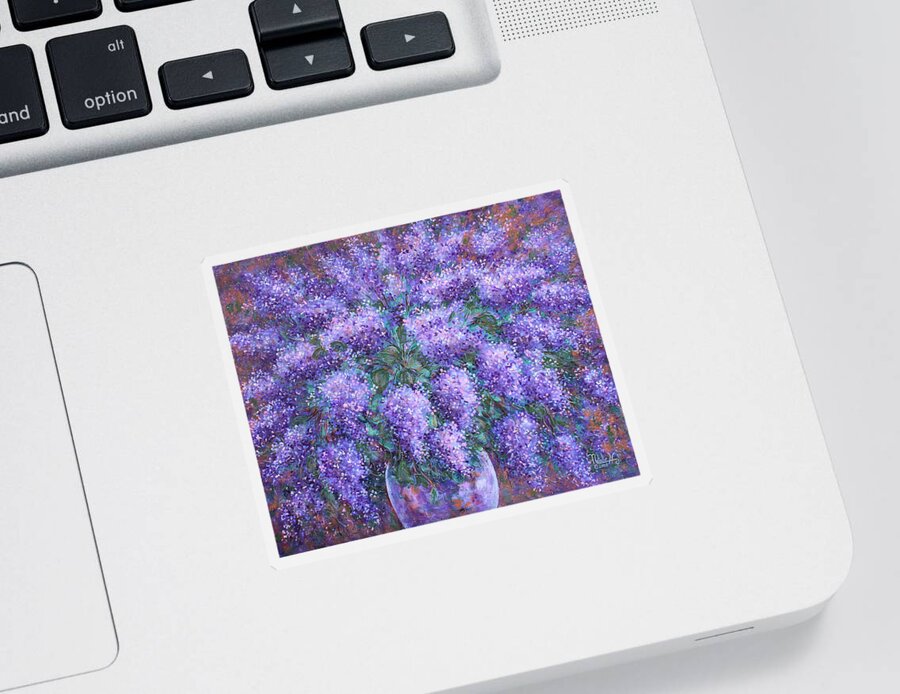Flowers Sticker featuring the painting Scented Lilacs Bouquet by Natalie Holland