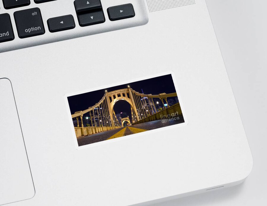 Pittsburgh Sticker featuring the photograph 0304 Roberto Clemente Bridge Pittsburgh by Steve Sturgill