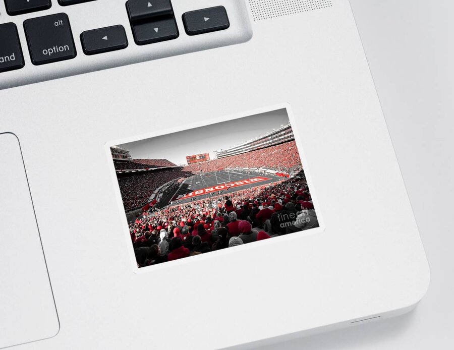Camp Sticker featuring the photograph 0811 Camp Randall Stadium by Steve Sturgill