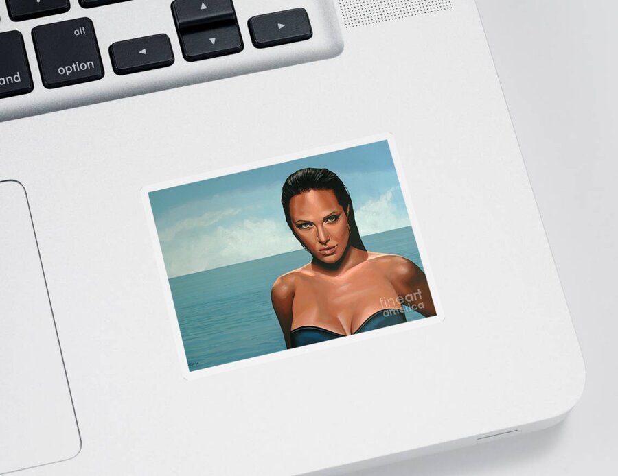 Angelina Jolie Sticker featuring the painting Angelina Jolie by Paul Meijering