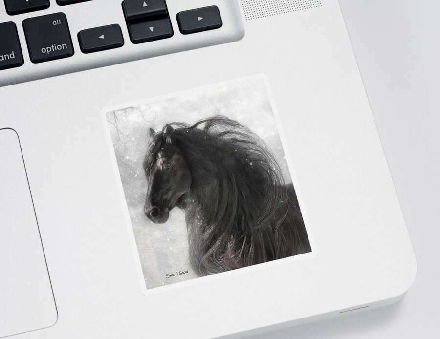 Friesian Horses Sticker featuring the photograph Anton 343 Frosty by Fran J Scott