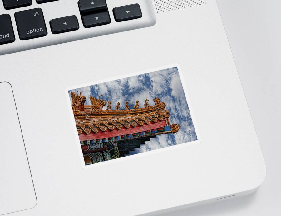 Dragon Sticker featuring the photograph Chinese Temple Dragons #1 by Lee Dos Santos
