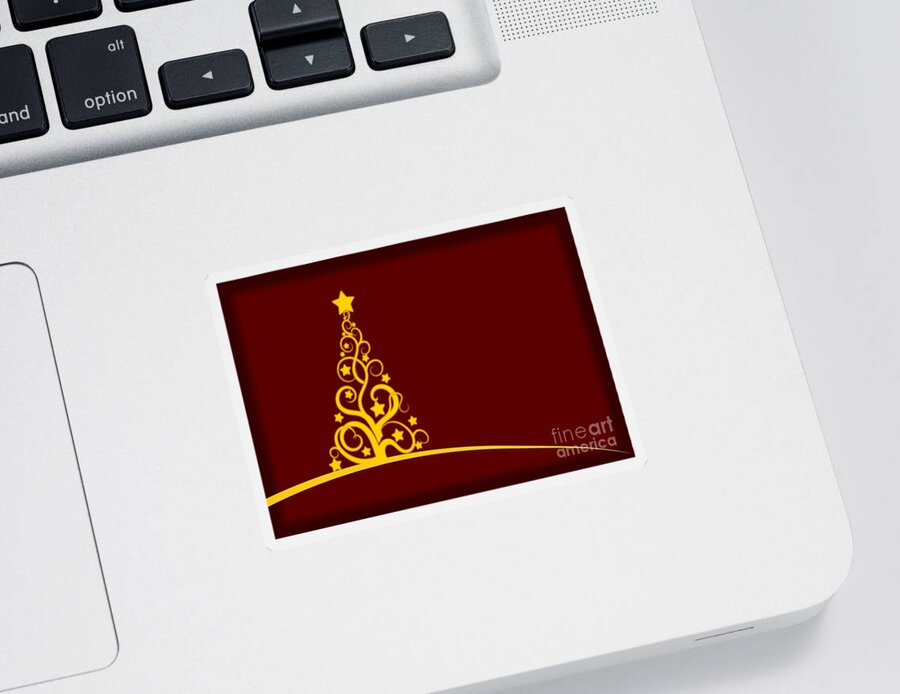 Abstract Tree Sticker featuring the digital art Christmas card #3 by Martin Capek