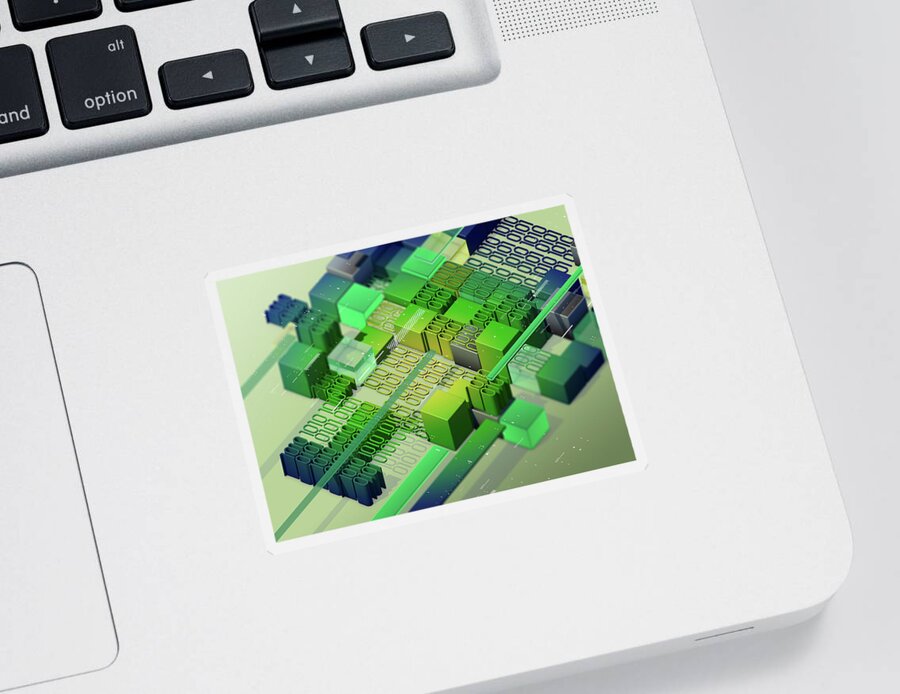 3 D Sticker featuring the photograph Computer Programming And Blocks #1 by Ikon Images