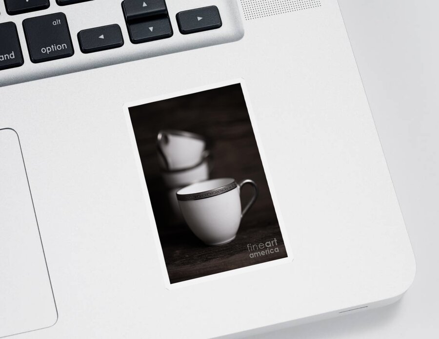Black Sticker featuring the photograph Cup of Tea #3 by Edward Fielding
