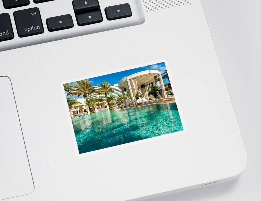 Architecture Sticker featuring the photograph Fontainebleau Hotel by Raul Rodriguez