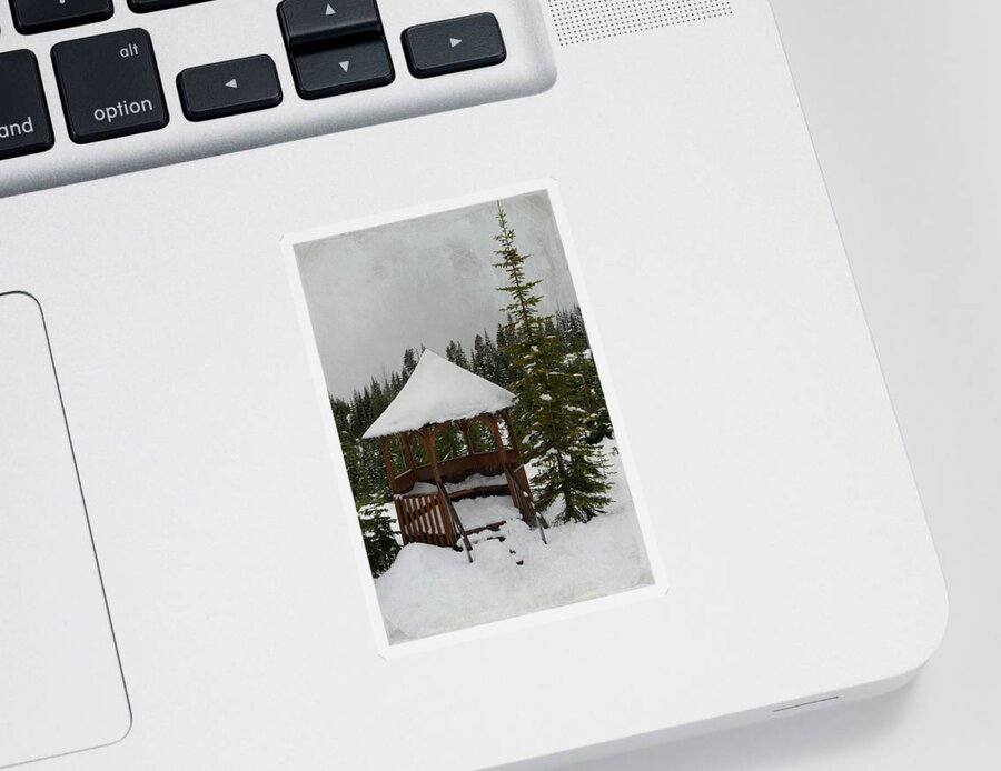 Winter Sticker featuring the photograph Gazebo by Marilyn Wilson