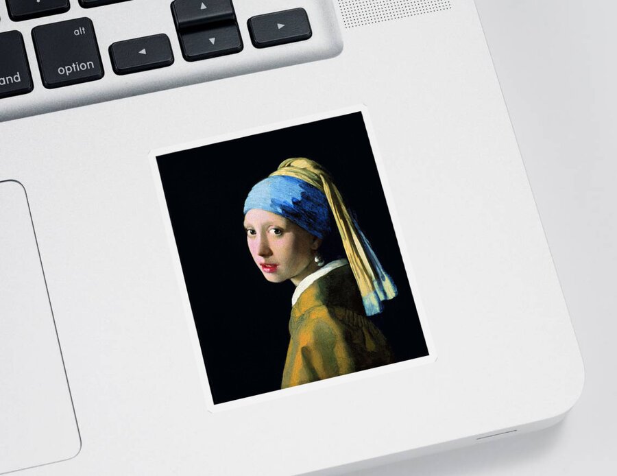 Johannes Vermeer Sticker featuring the painting Girl With A Pearl Earring by Jan Vermeer