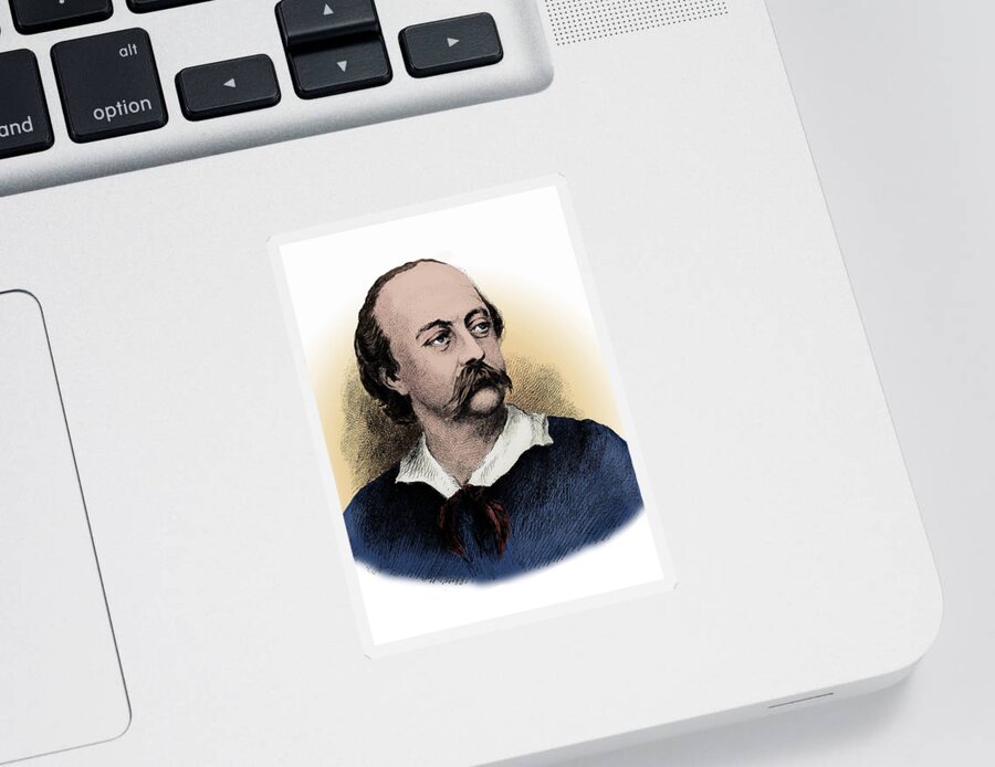 Literature Sticker featuring the photograph Gustave Flaubert, French Author #1 by Science Source